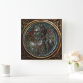 ANTIEK ROMAN BRONZE MEDALLION SEPTIMUS SEVERUS VIERKANTE KLOK (Huis)