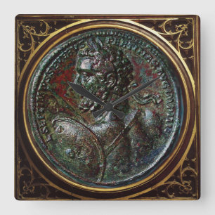 ANTIEK ROMAN BRONZE MEDALLION SEPTIMUS SEVERUS VIERKANTE KLOK