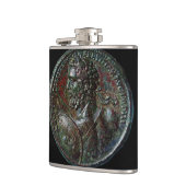 ANTIEK ROMAN BRONZE MEDALLION zwart Heupfles (Links)