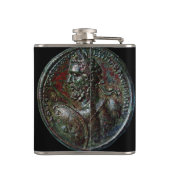 ANTIEK ROMAN BRONZE MEDALLION zwart Heupfles (Achterkant)