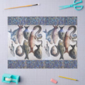 ANTIEK ROMAN MOSAICS, FISHES, OCEAAN ZEE LIFE SCEN TISSUEPAPIER (Craft)