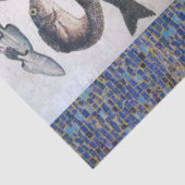 ANTIEK ROMAN MOSAICS, FISHES, OCEAAN ZEE LIFE SCEN TISSUEPAPIER (Detail)