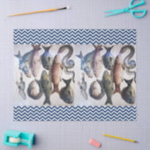 ANTIEK ROMAN MOSAICS, FISHES, OCEAAN ZEE LIFE SCEN TISSUEPAPIER (Craft)