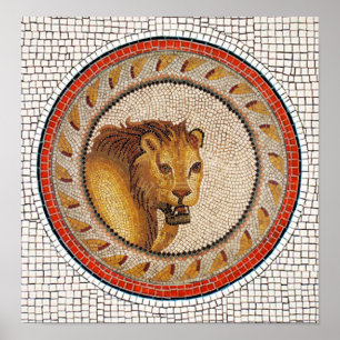 ANTIEK ROMAN MOSAICS / LION POSTER