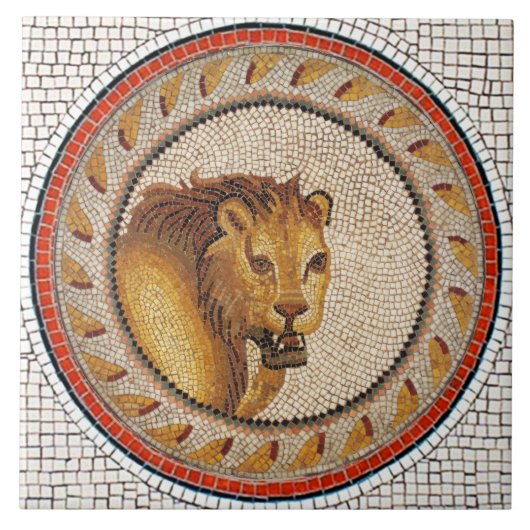 ANTIEK ROMAN MOSAICS / LION TEGELTJE (Voorkant)