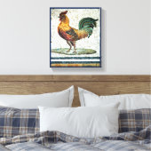 ANTIEK ROMAN MOSAICS / ROOSTER CANVAS AFDRUK (Insitu (Slaapkamer))