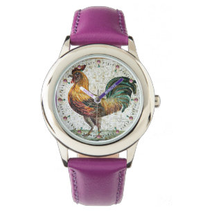 ANTIEK ROMAN MOSAICS / ROOSTER HORLOGE