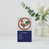 ANTIEK ROMAN MOSAICS / ROOSTER MONOGRAM Blue Visitekaartje (Staand voorkant)