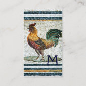 ANTIEK ROMAN MOSAICS / ROOSTER MONOGRAM Blue Visitekaartje (Achterkant)