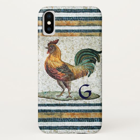ANTIEK ROMAN MOSAICS/ROOSTER MONOGRAM Case-Mate iPhone CASE (Achterkant)