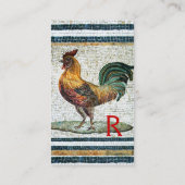 ANTIEK ROMAN MOSAICS/ROOSTER MONOGRAM, Rood Visitekaartje (Achterkant)