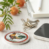 ANTIEK ROMAN MOSAICS/ROOSTER MONOGRAM SLEUTELHANGER (Zijkant)
