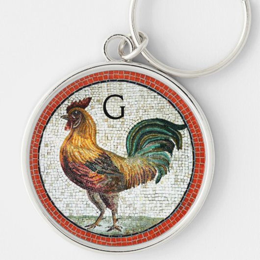 ANTIEK ROMAN MOSAICS/ROOSTER MONOGRAM SLEUTELHANGER (Voorkant)
