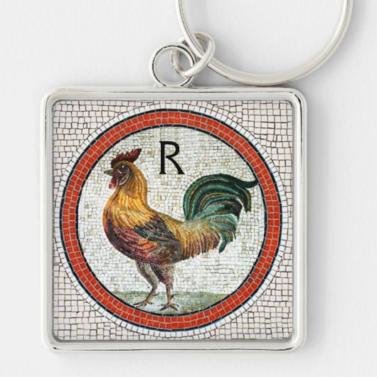 ANTIEK ROMAN MOSAICS/ROOSTER MONOGRAM SLEUTELHANGER (Voorkant)