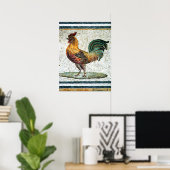 ANTIEK ROMAN MOSAICS / ROOSTER POSTER (Thuiskantoor)