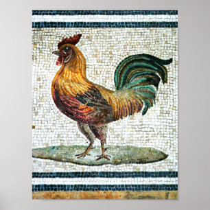 ANTIEK ROMAN MOSAICS / ROOSTER POSTER