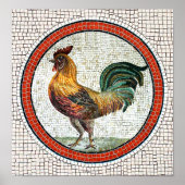ANTIEK ROMAN MOSAICS / ROOSTER POSTER (Voorkant)
