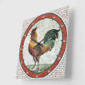 ANTIEK ROMAN MOSAICS / ROOSTER VIERKANTE KLOK (Hoek)