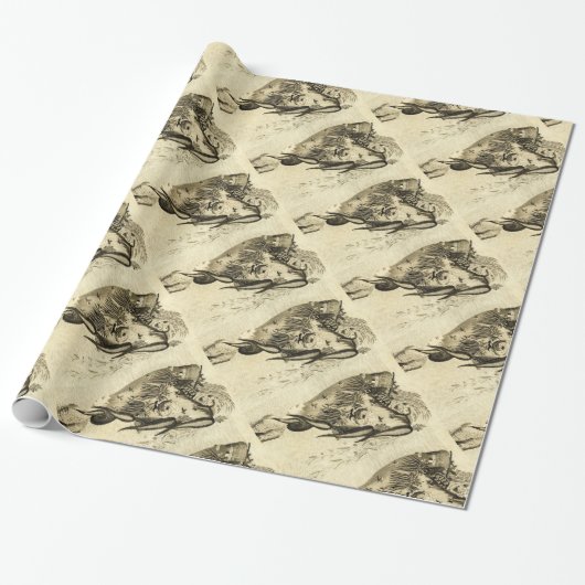 ANTIEK ROMAN MOSAICS / ROOSTERS CADEAUPAPIER (Uitgerold)