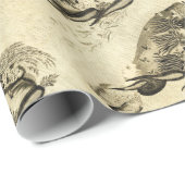 ANTIEK ROMAN MOSAICS / ROOSTERS CADEAUPAPIER (Rol Hoek)