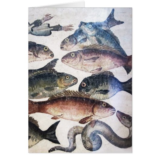 ANTIEK ROMAN MOSAICS, VISSEN, OCEAAN ZEE LIFE SCEN (Voorkant)