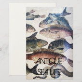 ANTIEK ROMAN MOSAICS, VISSEN, OCEAAN ZEE LIFE SCEN BRIEFPAPIER (Voorkant / Achterkant)