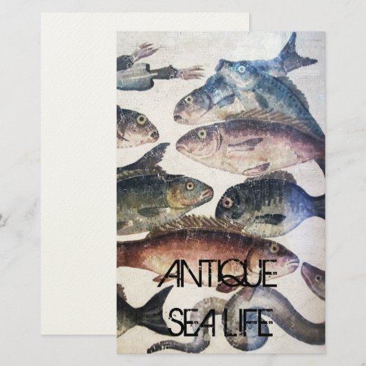 ANTIEK ROMAN MOSAICS, VISSEN, OCEAAN ZEE LIFE SCEN BRIEFPAPIER (Voorkant / Achterkant)