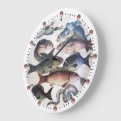 ANTIEK ROMAN MOSAICS, VISSEN, OCEAAN ZEE LIFE SCEN GROTE KLOK (Hoek)