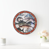 ANTIEK ROMAN MOSAICS, VISSEN, OCEAAN ZEE LIFE SCEN GROTE KLOK (Huis)