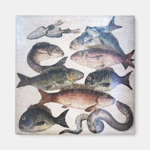 ANTIEK ROMAN MOSAICS, VISSEN, OCEAAN ZEE LIFE SCEN MAGNEET