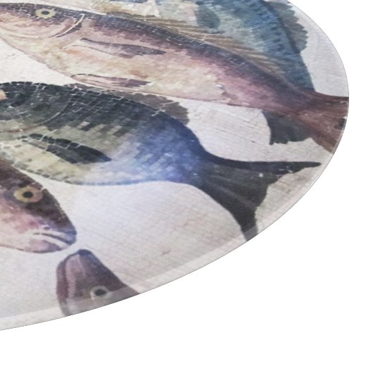 ANTIEK ROMAN MOSAICS, VISSEN, OCEAAN ZEE LIFE SCEN SNIJPLANK (Hoek)