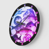 ANTIEK ROMAN MOSAICS, VISSERIJZEE LIFE Roze Blauw Grote Klok (Hoek)