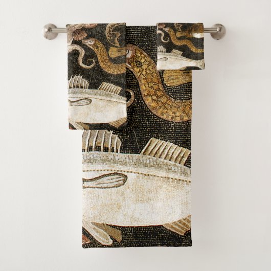 Antiek Roman Mozaïek Pompeii Zee Life Stone Mozaïe Bad Handdoek (Insitu)