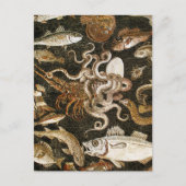 Antiek Roman Mozaïek Pompeii Zee Life Stone Mozaïe Briefkaart (Voorkant)