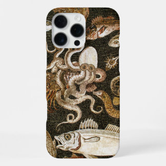 Antiek Roman Mozaïek Pompeii Zee Life Stone Mozaïe iPhone 16 Pro Max Hoesje