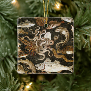 Antiek Roman Mozaïek Pompeii Zee Life Stone Mozaïe Keramisch Ornament