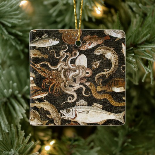 Antiek Roman Mozaïek Pompeii Zee Life Stone Mozaïe Keramisch Ornament (Boom)