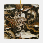 Antiek Roman Mozaïek Pompeii Zee Life Stone Mozaïe Keramisch Ornament (Voorkant)