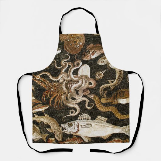 Antiek Roman Mozaïek Pompeii Zee Life Stone Mozaïe Schort (Voorkant)