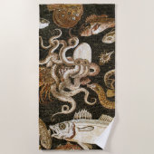 Antiek Roman Mozaïek Pompeii Zee Life Stone Mozaïe Strandlaken (Voorkant)