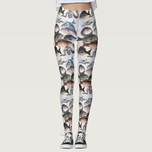 ANTIEK ROMAN MOZAÏEKEN, VISSEN, DE OCEAANSCÈNE V LEGGINGS