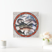 ANTIEK ROMAN MOZAÏEKEN, VISSEN, DE OCEAANSCÈNE VAN VIERKANTE KLOK (Huis)