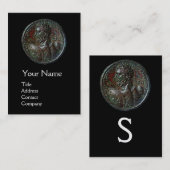 ANTIEK ROMAN SEVERUS BRONZE MEDALLION MONOGRAM VISITEKAARTJE (Voorkant / Achterkant)