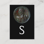 ANTIEK ROMAN SEVERUS BRONZE MEDALLION MONOGRAM VISITEKAARTJE (Achterkant)