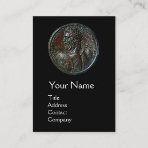 ANTIEK ROMAN SEVERUS BRONZE MEDALLION MONOGRAM VISITEKAARTJE