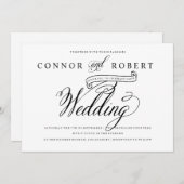 Antiek Romance Gay Wedding Kaart (Voorkant / Achterkant)