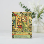 Antiek Romantic Walter Crane Sleeping Beauty Briefkaart (Staand voorkant)