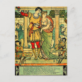 Antiek Romantic Walter Crane Sleeping Beauty Briefkaart