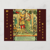 Antiek Romantic Walter Crane Sleeping Beauty Briefkaart (Voorkant)