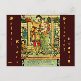 Antiek Romantic Walter Crane Sleeping Beauty Briefkaart